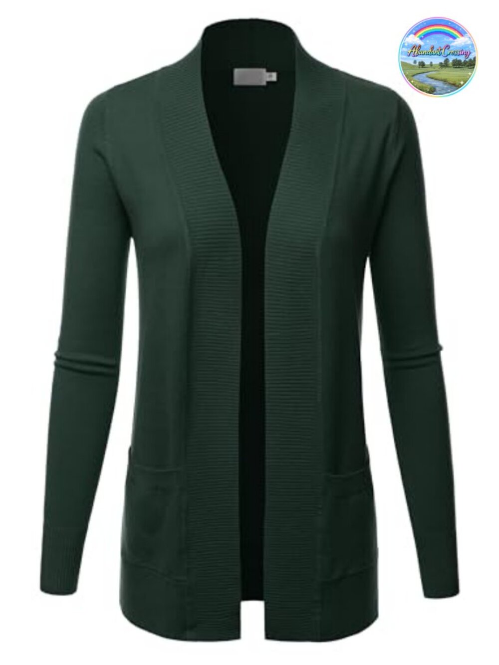 Women's Open Front Long Sleeve Knit Cardigan Sweater with Pockets